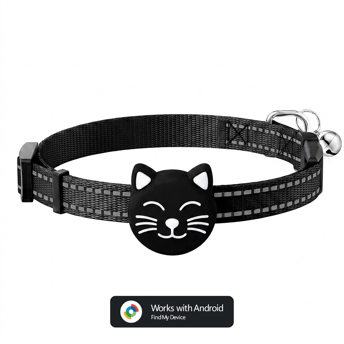 Joylink Pet Tracker Cat black - Bluetooth tracker tag for dog and cat collars, works with Apple Find My and Google Find Hub, no monthly fee (96)