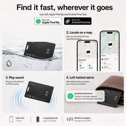Joylink Tracking Card location shown on phone map - wallet finder
